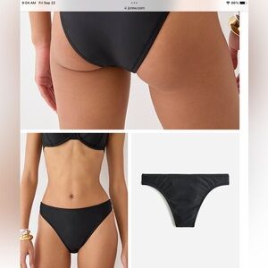 NWT J Crew Black High Rise Cheeky Bikini Bottoms Medium